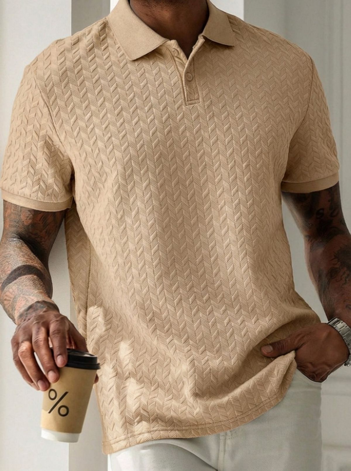 Minimalist Button-Up Short Sleeve Shirt – Men's Solid Color Casual Polo (Breathable Cotton, 6 Colors, S-XXXL) – Everyday Essential For Work & Leisure_viptrois.com