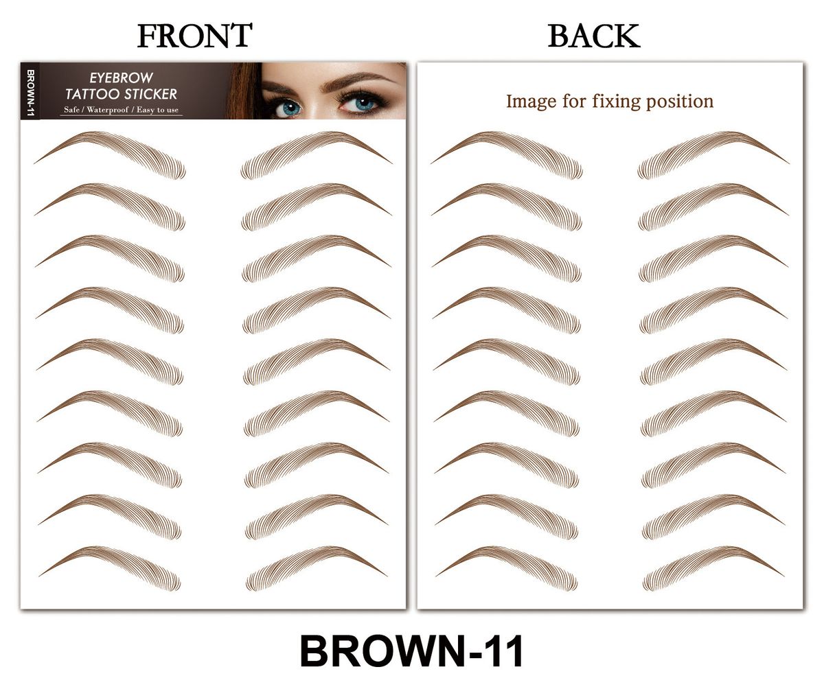 Eyebrow Stencils Supply 6D Ecological Brown Eyebrow Stickers Waterproof Tattoo Stickers_viptrois.com