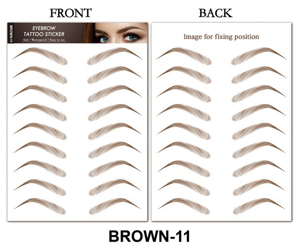 Eyebrow Stencils Supply 6D Ecological Brown Eyebrow Stickers Waterproof Tattoo Stickers_viptrois.com