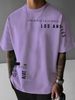 Men's Clothing Trendy Hip Hop High Street Loose Round Neck Short Sleeved Letter Printed T Shirt Tops_viptrois.com