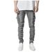 Men's Clothing Men's Slim Fit Cargo Jeans With Side Pockets - Stretch Denim Pants For Streetwear & Casual Style (Black, Light Blue, Light Grey)_viptrois.com