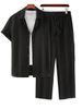 New Men's Hawaiian Casual Business Casual Loose-fitting Short-sleeved Pants And Versatile Shirt Set_viptrois.com