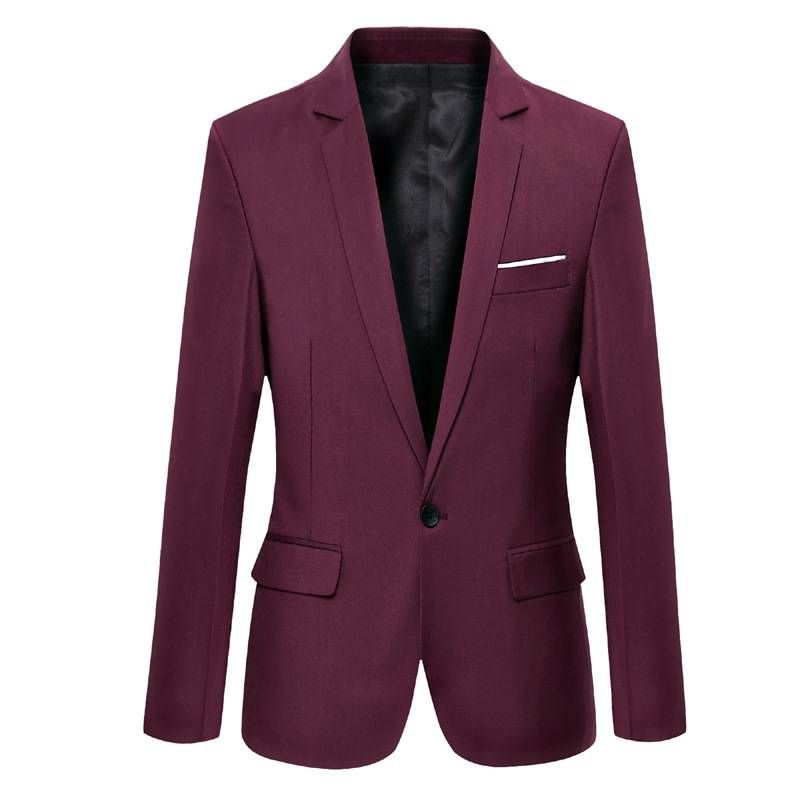 Men's Clothing Casual Suit For Men, Middle Aged And Young Business Korean Style Slim Fit Small Suit, Formal Jacket, Single Suit Top, Black_viptrois.com