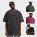 Summer Trendy Brand Short Sleeve 260g Washed Dyed Vintage Men's T-Shirt_viptrois.com