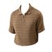 New Summer Cool Hollow Short-sleeved Polo Shirt Korean Version Sexy V-neckline Personalized Knitted Short-sleeved Polo Shirt_viptrois.com