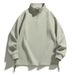Men's Oversized High-Neck Half-Zip Sweatshirt – Casual Pullover With Ribbed Cuffs (M-8XL)_viptrois.com