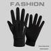 Pulse Men's Cycling Touchscreen Fleece Lined Warm Non-Slip Driving Two-Finger Motorcycle Winter Fishing Gloves_viptrois.com