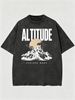 Men's Clothing Light Luxury T Shirt Short Sleeve Mountain Moon Letter Printing Round Neck T-Shirts_viptrois.com