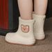 Kids' Bear Print Rain Boots – Non-Slip Waterproof Rubber Shoes For Boys & Girls (Ages 2-7, Colors: Black/White/Yellow/Camel, Sizes 30/31-34/35)_viptrois.com