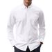 Men's Classic Oxford Button-Down Shirt – Breathable Cotton-Blend Long Sleeve Casual Shirt With Chest Pocket (M-5XL, White/Blue/Grey/Black/Navy)_viptrois.com