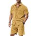 Men's Clothing Men's Suit New Corduroy Shirt Shorts Two Piece Suit Leisure Trend_viptrois.com