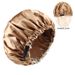 Double layer satin sleeping cap Invisible flat adjustable buckle silk solid color double sided wearable shower cap elastic hair cap_viptrois.com