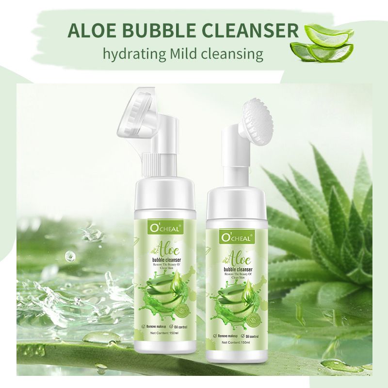 OCHEAL Avocado Aloe Vera Cleanser 150ml Mousse Bubble Amino Acid Facial Cleanser Oil Control Wash And Unload 2-in-1_viptrois.com