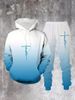 Loom Cross-Border Autumn Winter European American Foreign Trade New Style Set 3D Printed Hooded Pullover Men's Trendy_viptrois.com
