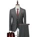 3pcs men's clothing check slim casual suit blazer set_viptrois.com