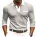 2025 Men's Long Sleeve Button-Up Sweatshirt, Solid Color Versatile Style MB14_viptrois.com