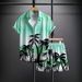 Men's Clothing New Hawaiian Floral Beach Shirt Men's Short Sleeved Summer 3D Printing Casual Loose Foreign Trade Cross Border Shirt Shorts_viptrois.com