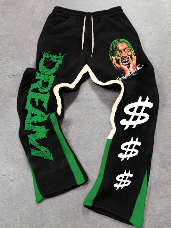 Men's Clothing New Fashion Brand Fashion Letters Casual Fashion Slightly Elastic Fabric Flared Pants Fashionable And Versatile_viptrois.com