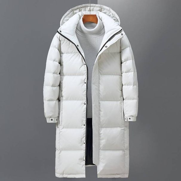 A Long, Knee-length Windproof Hooded Jacket For Young Men In Winter_viptrois.com