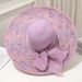 Fashion Women Summer Visors Foldable Sun Wide Large Brim Beach Hats Bow Straw Hat UV Protection Travel Cap _viptrois.com