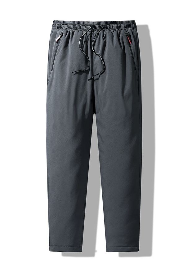 Down Cotton Pants For Men: Thickened Warm Cotton Pants For Outerwear In Autumn And Winter, Casual Double-layered Pants_viptrois.com