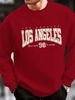 Men's Loose Casual Fashion Los Angeles Letter Pattern Printed Round Neck Long Sleeved Sportswear For Autumn And Winter_viptrois.com