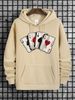 Men's Autumn And Winter Casual Fashion Loose Hooded Sweatshirt Playing Card Ace Graphic Print Warm Long Sleeved Pullover_viptrois.com