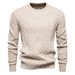 Men's Clothing High Quality Men's Sweater Pullover Embroidery Solid Color Knitted Sweater Men's_viptrois.com