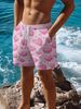 Unbeatable Quality Men's Trendy Fitness Running Sports Basketball Shorts With Niche Design, Heart Printed Versatile Five Quarter Pants_viptrois.com
