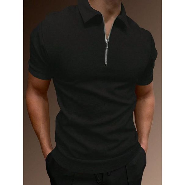 European American Cross-border Foreign Trade Men's Summer Sports And Fitness T-shirt Casual Turn-down Collar_viptrois.com