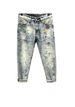 Men's Clothing Retro Splash Ink Straight Leg Jeans Washed Distressed High Street Pants_viptrois.com