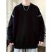 Sweater Men's Autumn And Winter New Style Open Thread Design Round Neck Knitted Sweater Warm Casual Thread Jacket_viptrois.com