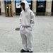 Men's Clothing Fashion Brand High Street Loose Plus Velvet Hooded Sweatshirt Loose Drawstring Sweatpants Suit Unisex_viptrois.com