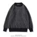 New Retro Striped Round Neck Sweater Men's Casual Loose Knit Sweater Top_viptrois.com