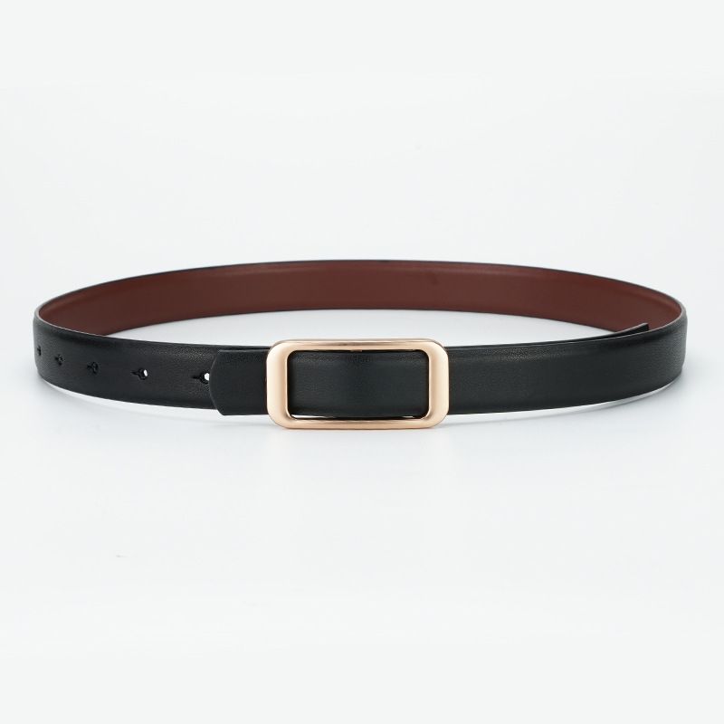Belt Women's New Reverbial Leather Women's Belt Simple Trouser Belt Fashionable And Versatile Double-sided Use Belt Women_viptrois.com