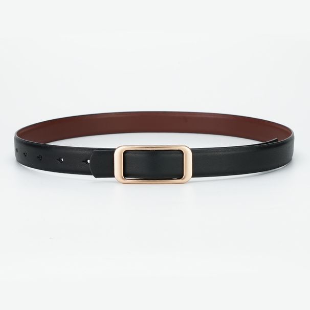 Belt Women's New Reverbial Leather Women's Belt Simple Trouser Belt Fashionable And Versatile Double-sided Use Belt Women_viptrois.com