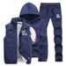 Men's Clothing Plush And Thickened Couple Sports Suit Men's Autumn And Winter Youth Hooded Sportswear Vest Three Piece Suit Trendy_viptrois.com
