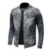 Marvel Venom Denim Jacket For Men - Vintage American Style Slim Fit Stand Collar Zip Up Workwear Coat For Riding & Motorcycle_viptrois.com