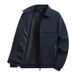 Men's Clothing Spring And Autumn New Middle Aged And Elderly Thin Coat Lapel Solid Color Zipper Men's Jacket_viptrois.com