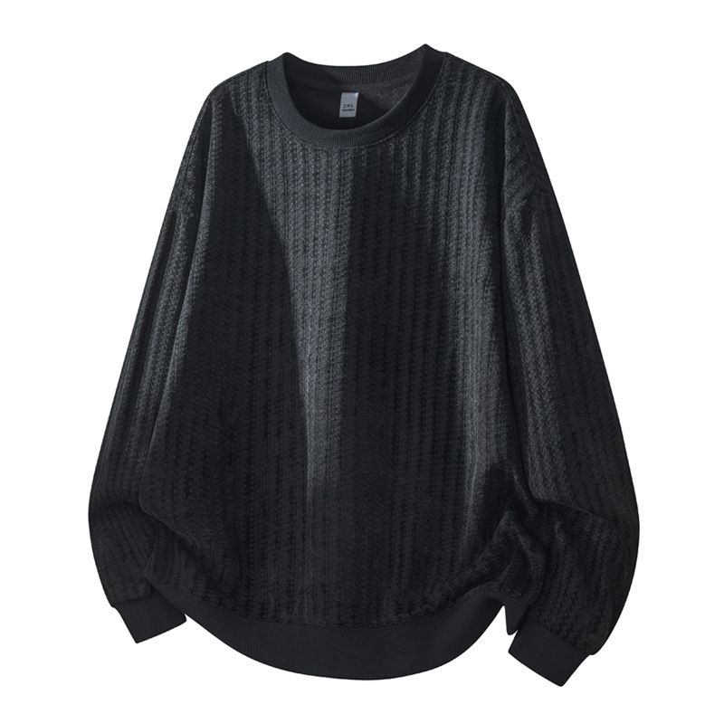 Men's Japanese Stripe Heavyweight Long Sleeve T-Shirt – Oversized Casual Streetwear Top (Unisex Relaxed Fit, Breathable Polyester)_viptrois.com