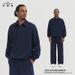 Autumn And Winter 430G Semi-open Lapel Sweater Men's Loose Top Terry Fleece Warm Retro Men's Simple Coat_viptrois.com