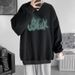 Pure Pure Round Neck Sweatshirt For Men, Autumn And Winter Fleece, American Style Oversize, Trendy Brand, Loose Fit, Hoodless,_viptrois.com