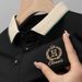 Summer New Lel Ice Silk Thin Polo Shirt Men's Trendy Collar Short-sleeved T-shirt Casual Embroidered Top_viptrois.com