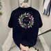 Men's Clothing High End Short Sleeved T Shirt Summer Trendy Simple Printed Pure Cotton Round Neck T Shirt_viptrois.com