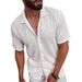 Men's Clothing Cool Shirt Casual Knitted Sweater Hollow Breathable Short Sleeved Lapel Fashionable Shirts_viptrois.com