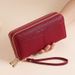Wallet Card Cases Temperament Simple Long Double Pull Women's Wallet Large Capacity Litchi Pattern Multi Card Slot Wallet Clutch_viptrois.com