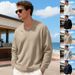Men's Clothing Men's Jacquard Knit Sweater Casual Long Sleeve Pullover High-Street Loose Fit T-Shirt Top_viptrois.com