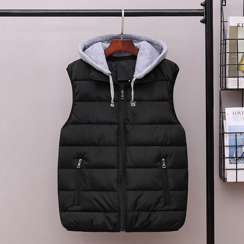 Hot-selling Winter Color Matching Cotton Vest Vest Men's Loose Casual Vest Sports Vest Jacket_viptrois.com
