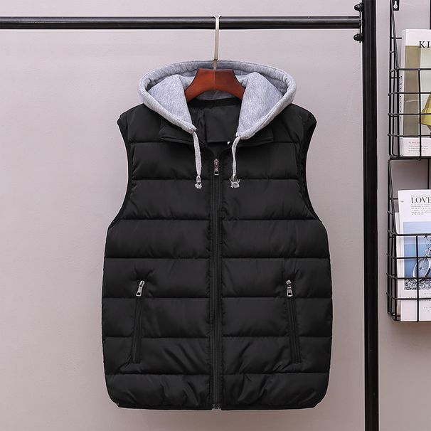 Hot-selling Winter Color Matching Cotton Vest Vest Men's Loose Casual Vest Sports Vest Jacket_viptrois.com
