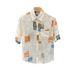 Summer Men's Thin Short Sleeve Shirt Versatile Casual Floral Print Top For Youth Personalized Style_viptrois.com